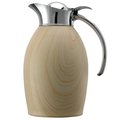 Service Ideas Nicollet Series Flip Top Stainless Vacuum Insulated Carafe, 33.8 Ounce, Light Wood NIC10BSLW